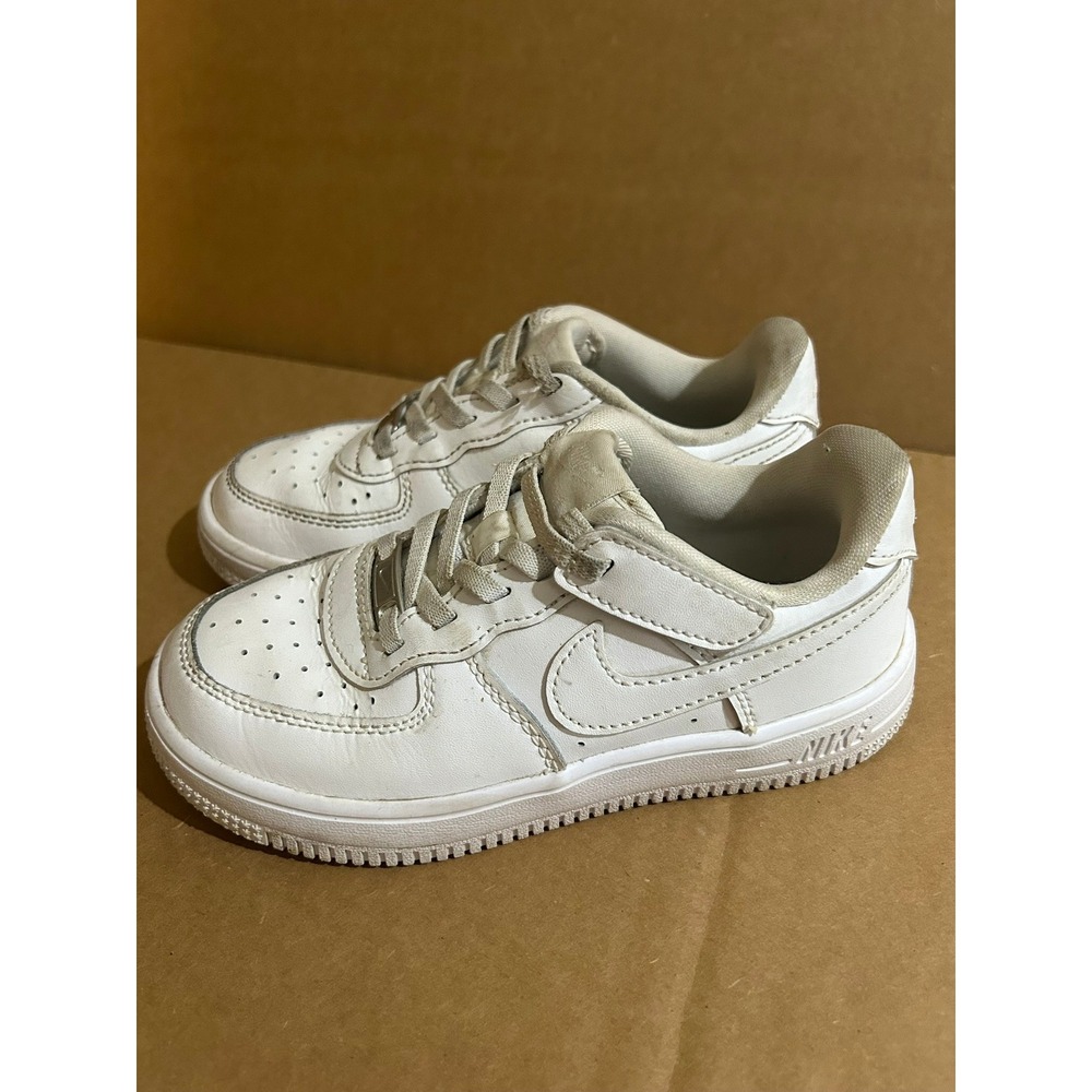 Nike Air Force 1 Low Triple White Kids Shoes FN0237-111 Size 12.5C